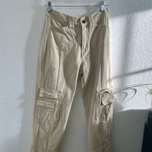Lioness Princess Polly Mid Rise Beige Cargo Pants